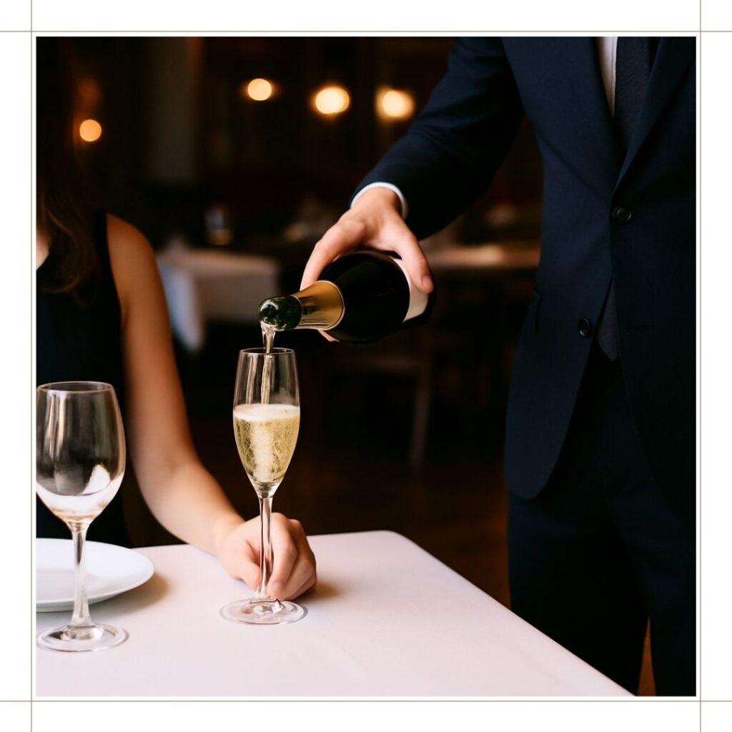 シャンパンの注ぎ方:マナーを知る