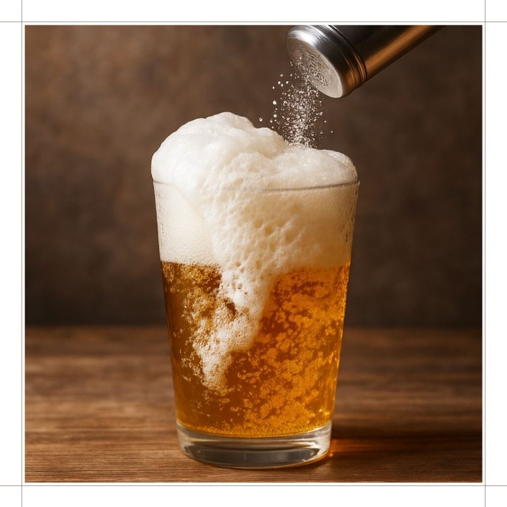 ビールに塩を入れると泡が出る?科学的根拠