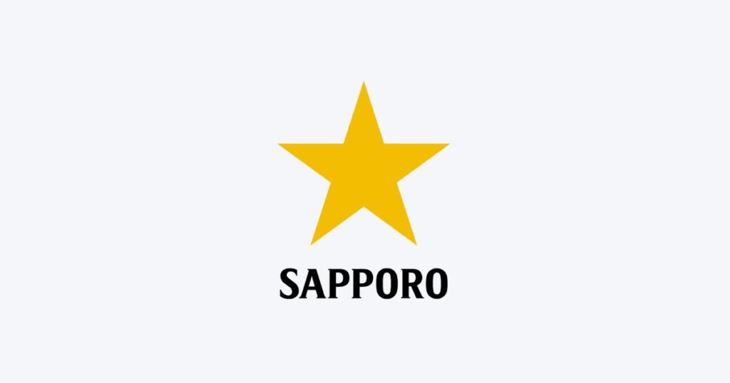 サッポロビールのロゴマーク。
黄色の★に、SAPPOROのロゴ。