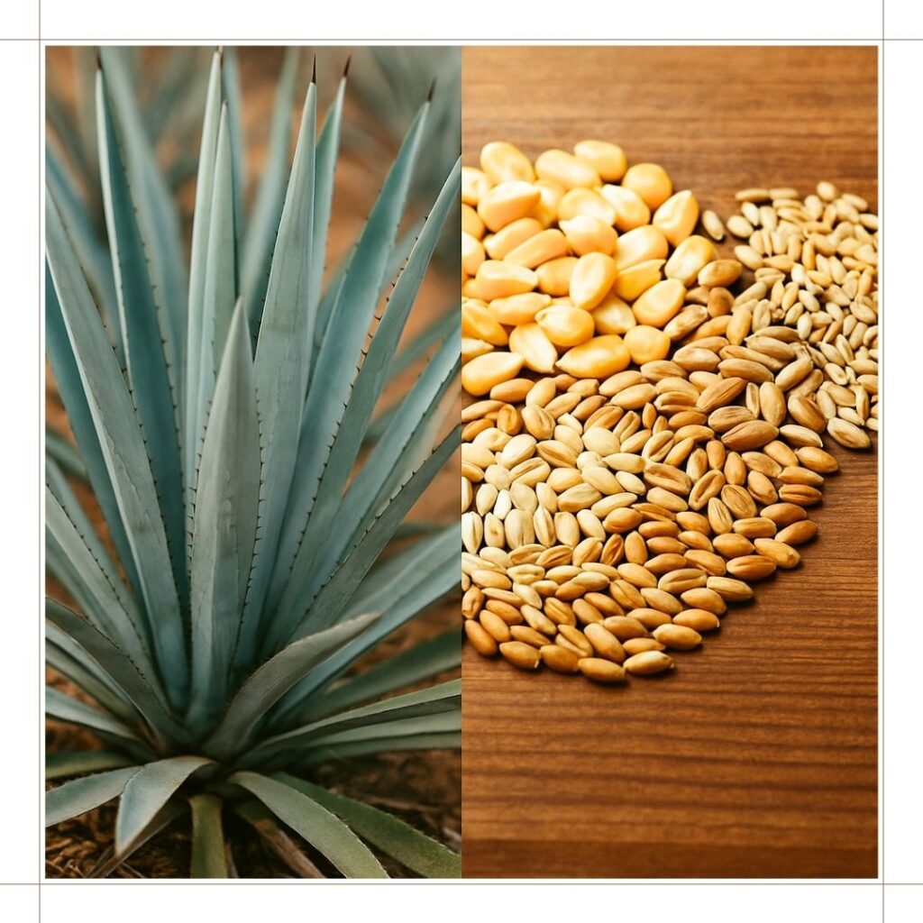 テキーラとウイスキーの原料の違いを比較